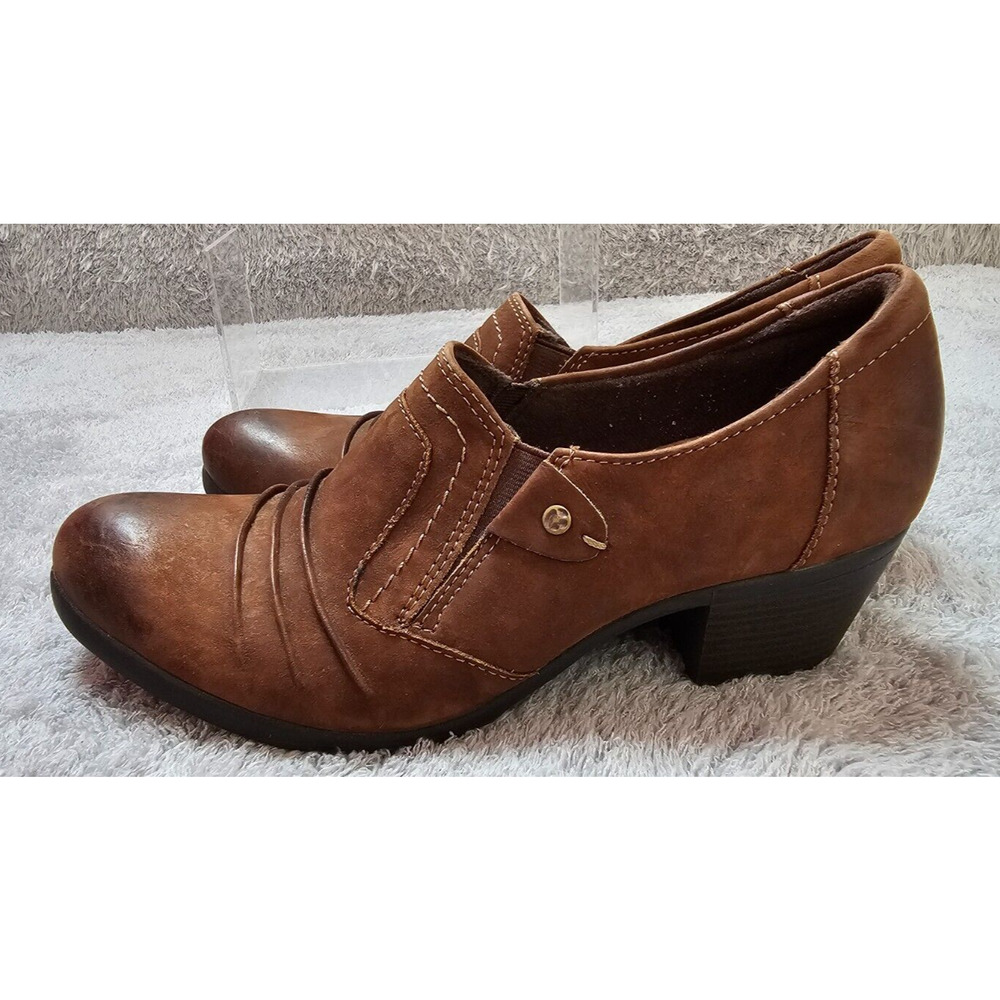 Earth Origins Boots Womens 11 Brown Leather‎ Booties Shoes Kacie Heeled Loafers